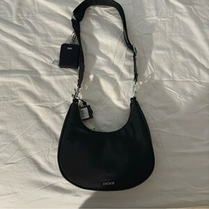 DKNY Black Theo Crescent Shoulder Bag